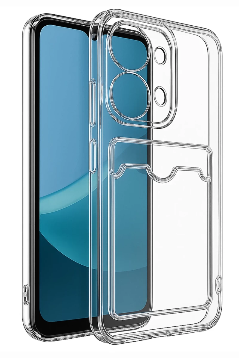 Xiaomi Redmi 15C 4G Uyumlu Kılıf Kart Şeffaf Silikon - Şeffaf