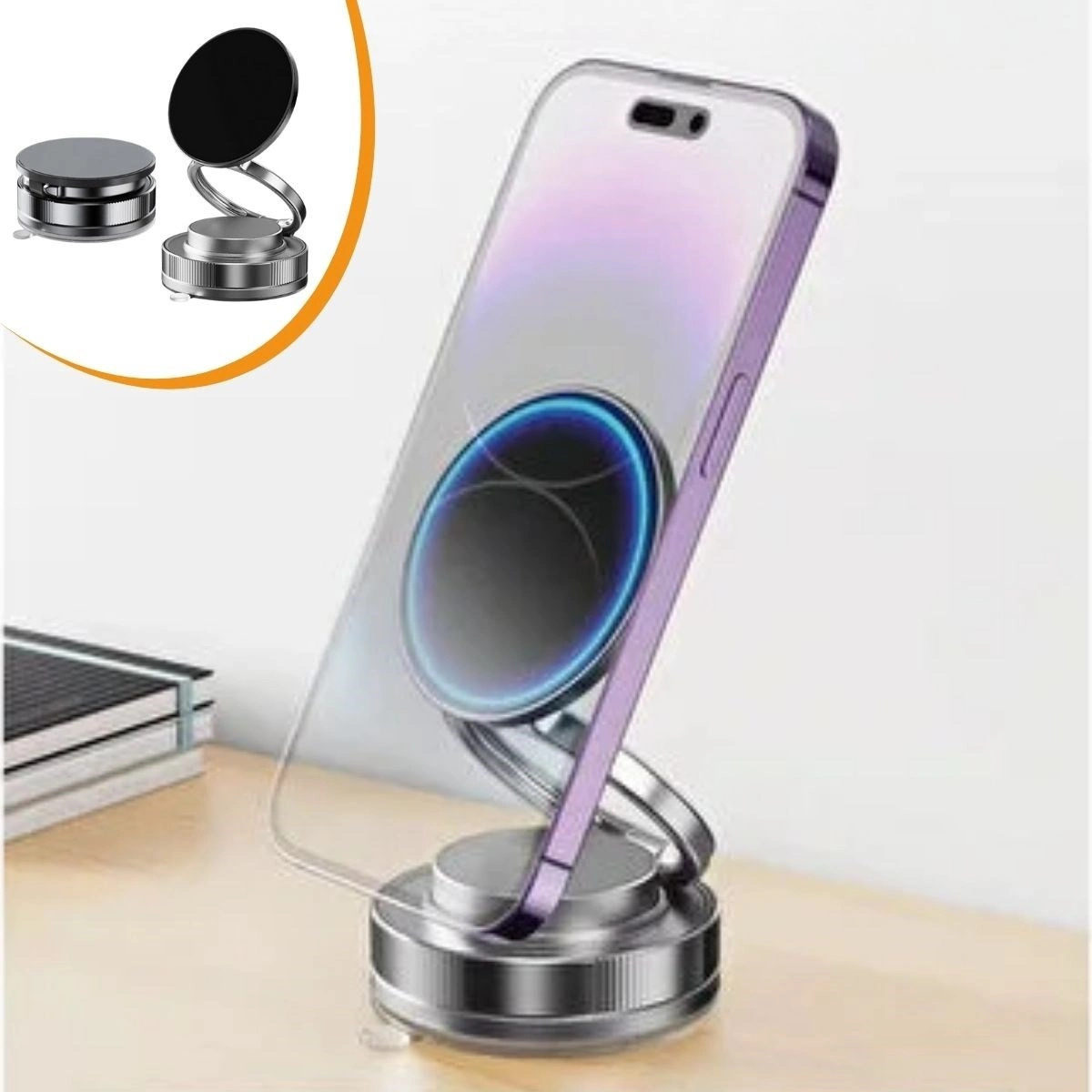 Güçlü Vakumlu Telefon Tutucu 360 Derece Döner Araç İçi Stand