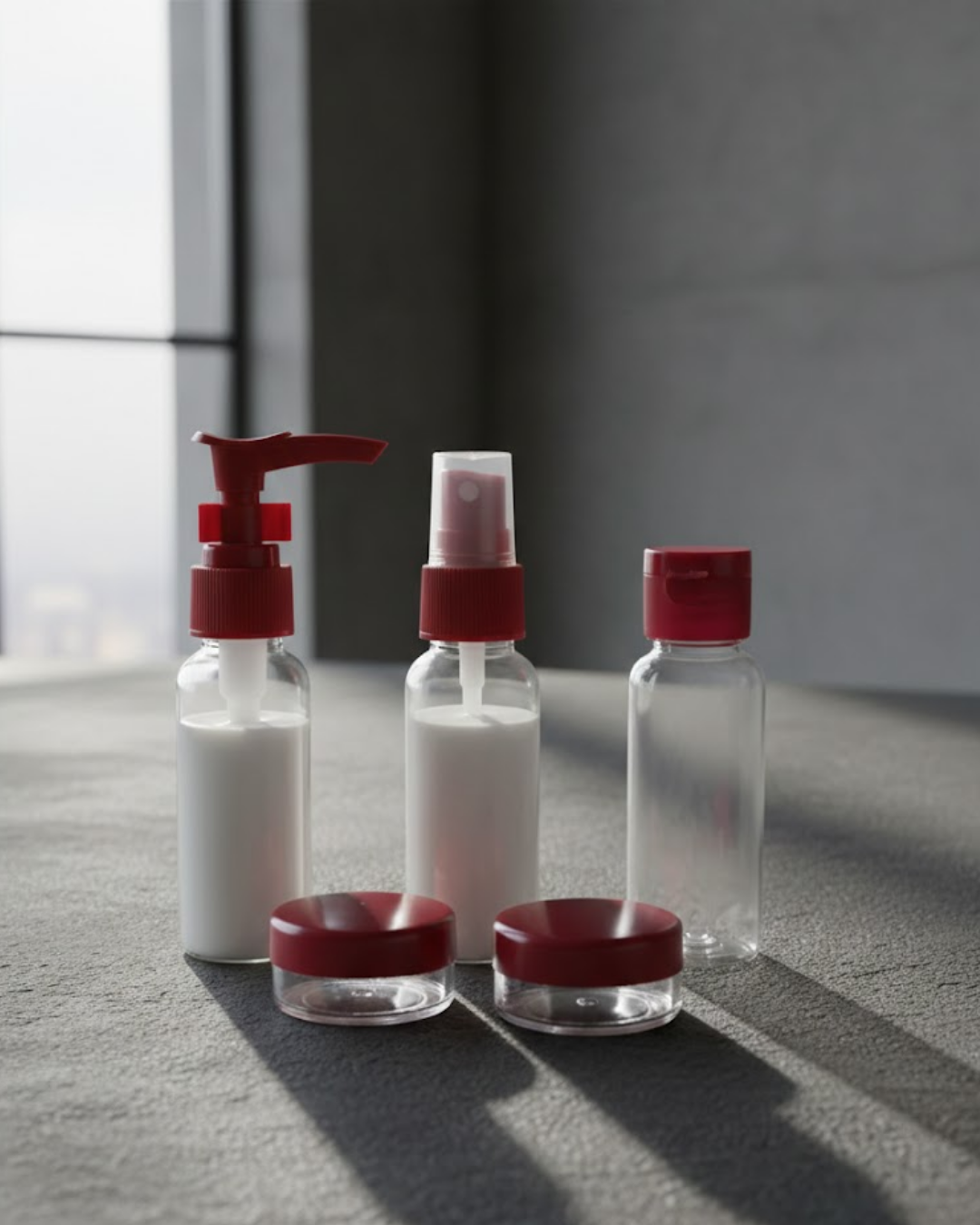 5 Parça Seyahat Dolum Şişesi Seti 30 ml Hafif Tasarım