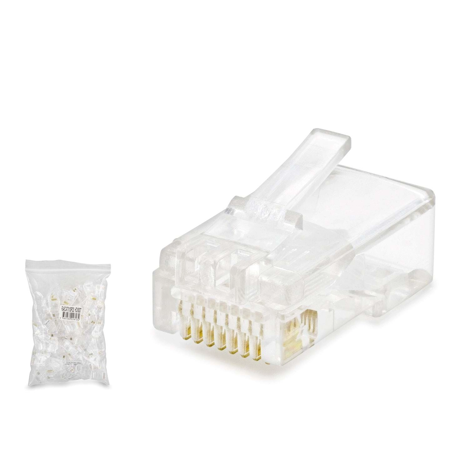 Şeffaf Cat5 RJ45 Konnektör 100'lü Paket