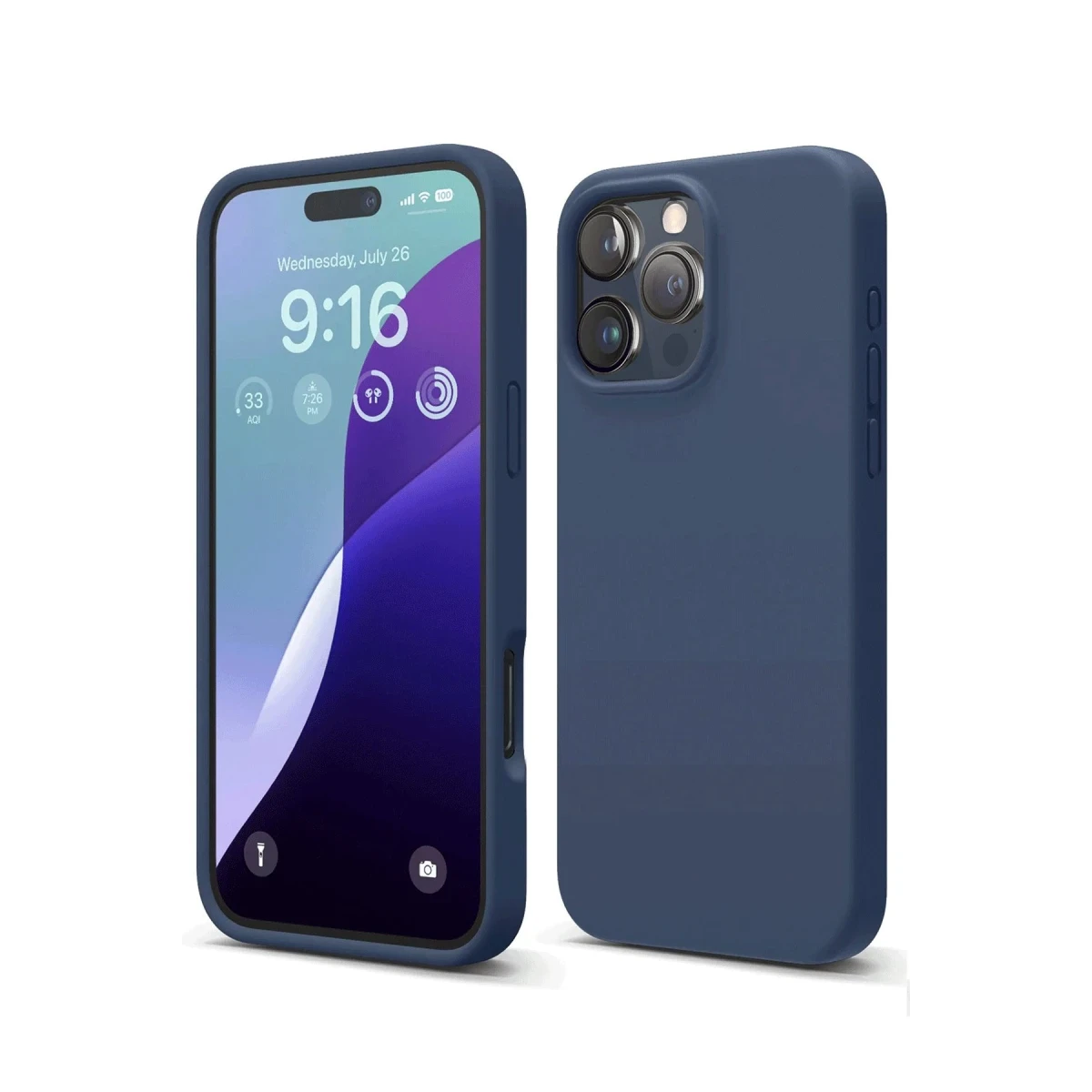 Apple iPhone 16 Pro Kılıf Nano içi Kadife Silikon - Lacivert