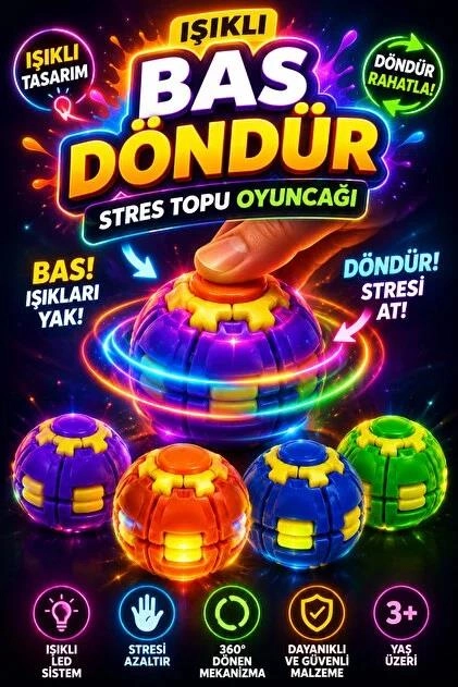 Işıklı Spin Top 1 Adet Eğlenceli Oyun
