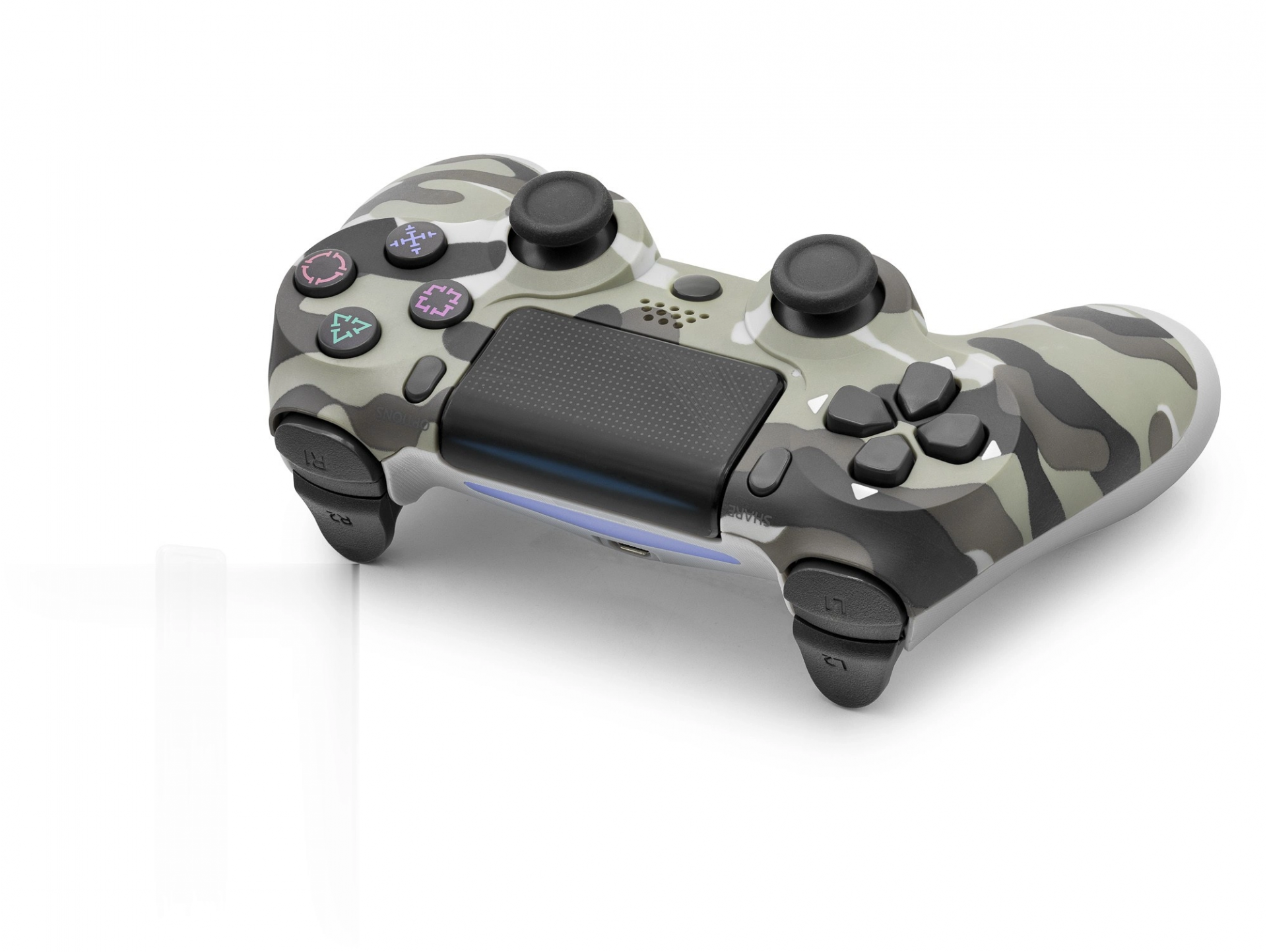 Gri Kamuflaj Oyun Kumandası PS4 Uyumlu Bluetooth