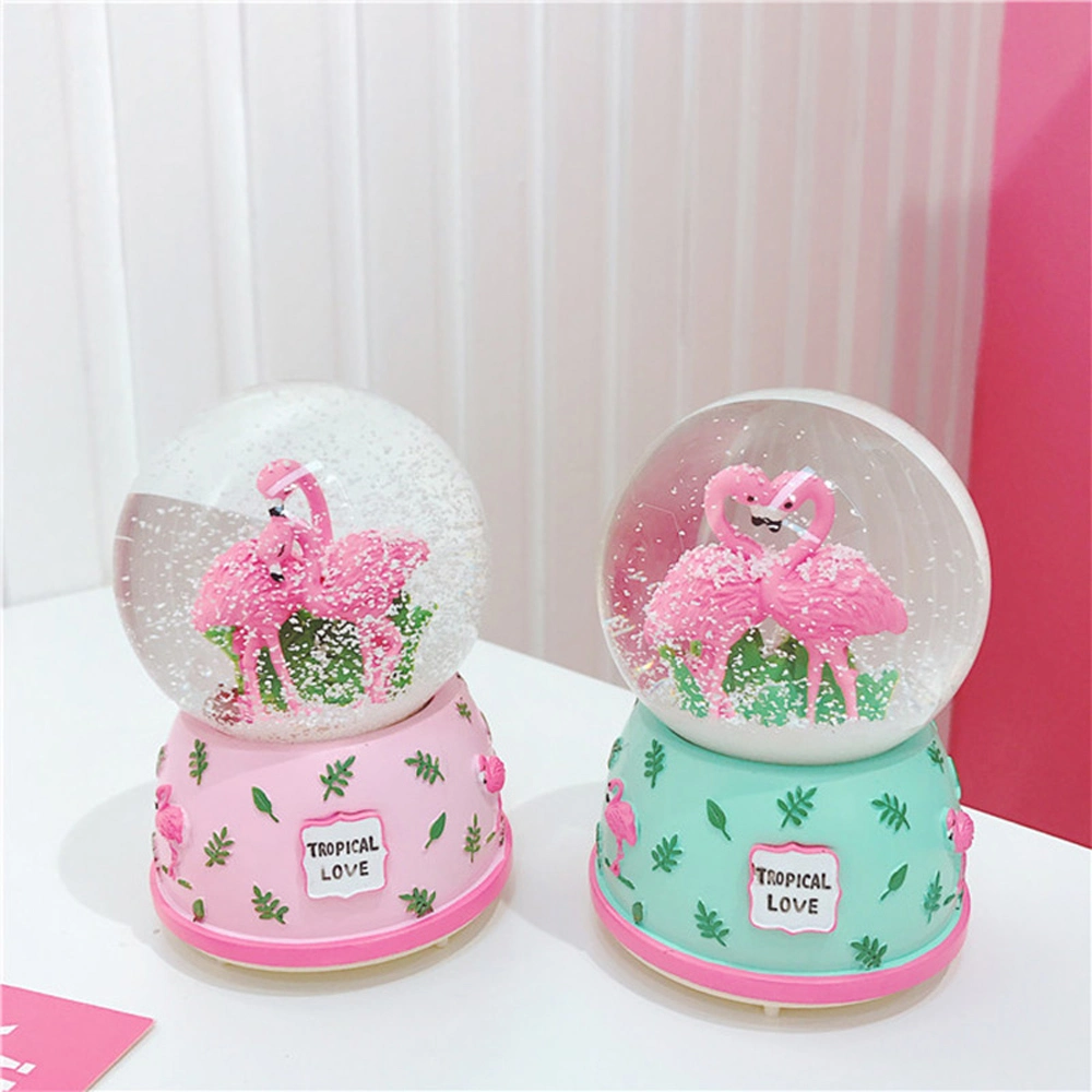 Renk Değiştiren Büyük Flamingo Kar Küresi 18 cm