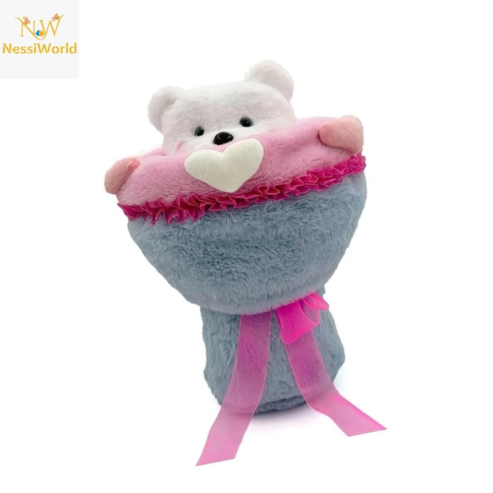 Peluş Çiçek Buketi 40 cm Sevgi Temalı Dekorasyon