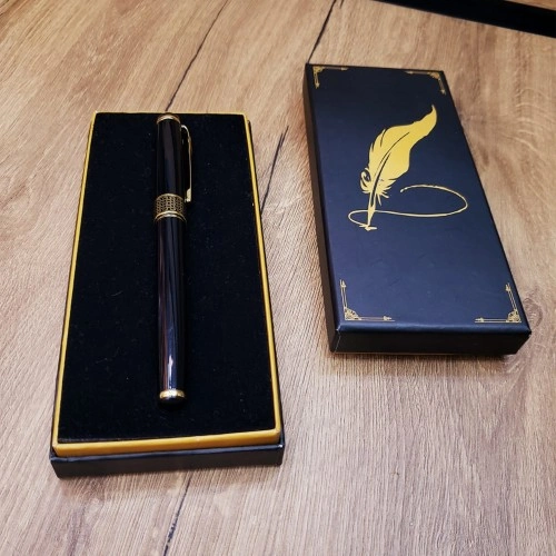 Şık Tasarımlı Metal Kalem Siyah Desenli 1 Adet