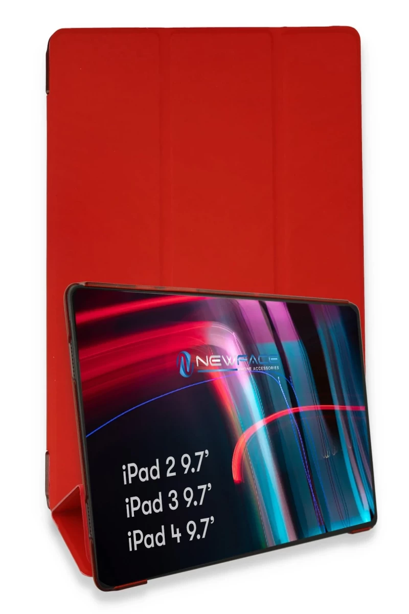 Apple iPad 4 9.7 Kılıf Tablet Smart Kılıf - Kırmızı