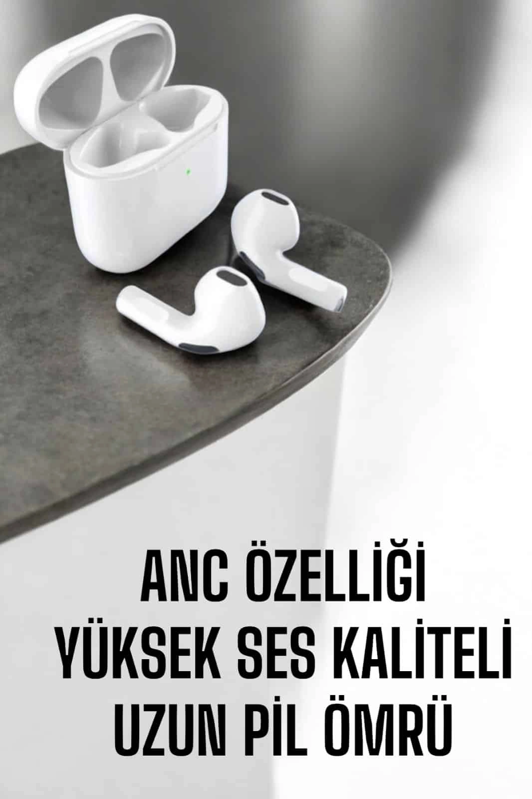 Ergonomik Tasarımlı Bluetooth Kulaklık Uzun Pil Ömrü Beyaz