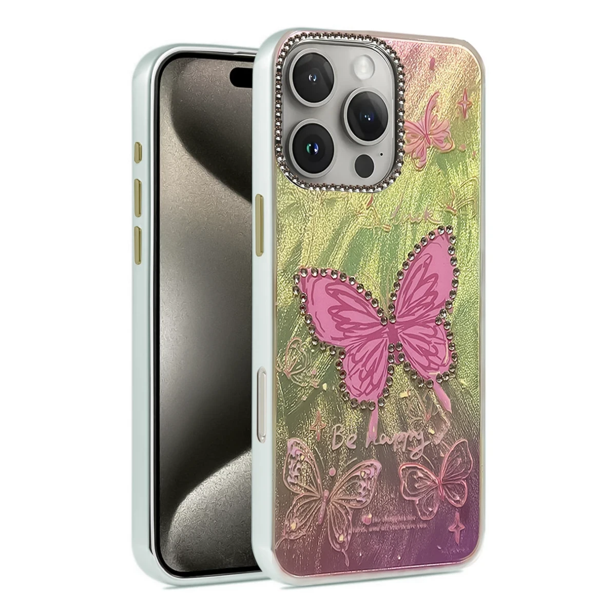 Apple iPhone 16 Pro Kılıf Blade Aynalı Desenli Kapak - Desen 5