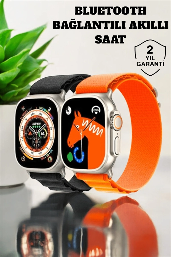Bluetooth Bağlantılı 49MM Dokunmatik Akıllı Saat Sağlık ve Spor Takip