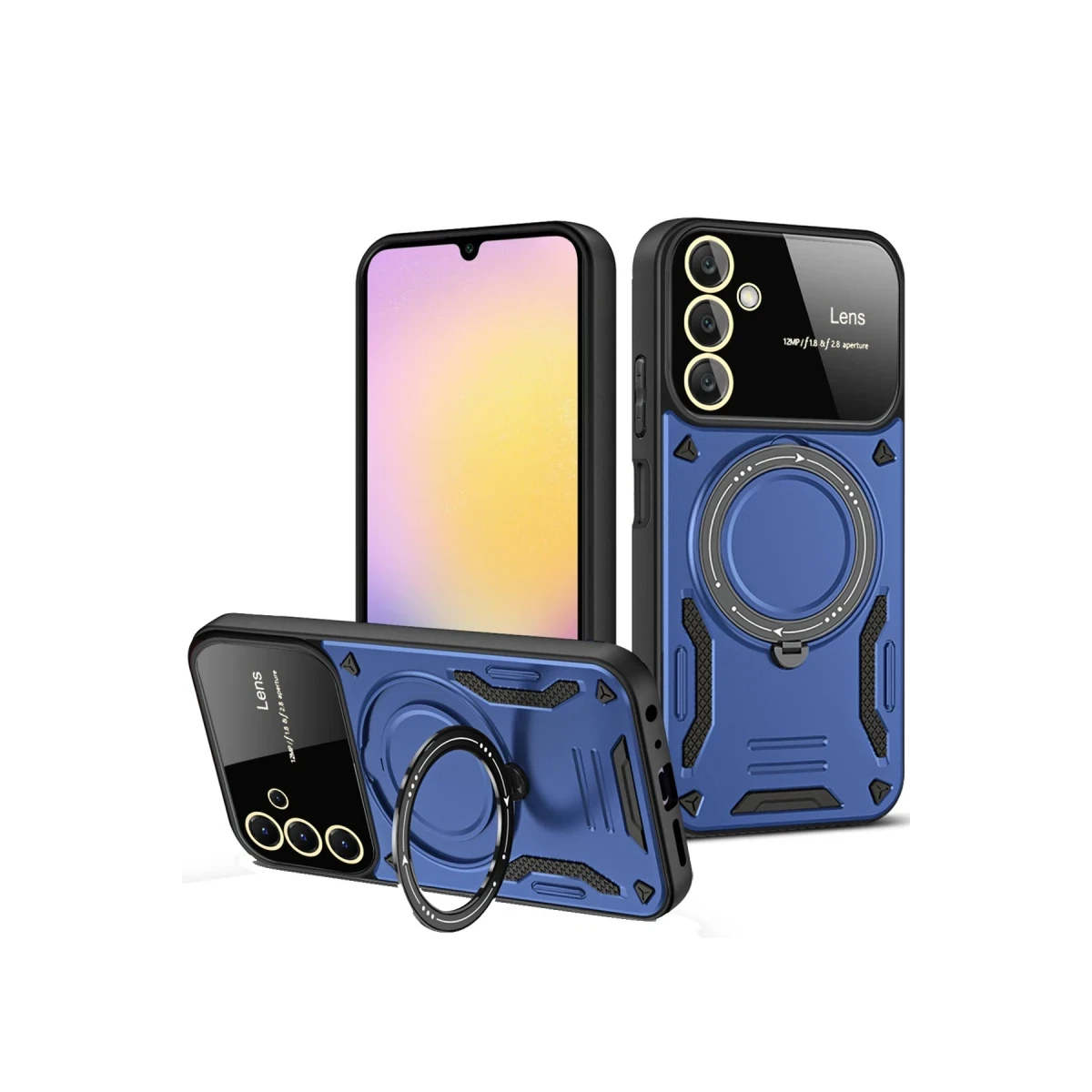 Samsung Galaxy A15 4G Kılıf Joy Lens Standlı Kapak - Lacivert