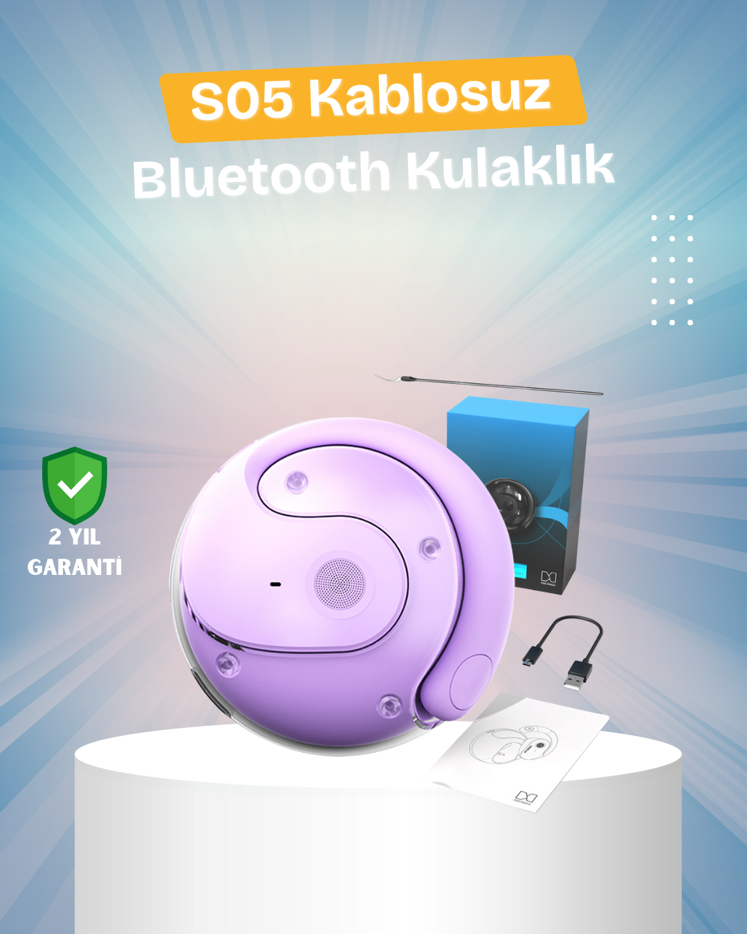 S05 Kablosuz Kulaklık – Küçük Kulak Yapılarına Uygun, Kayma Yapmayan Tasarım