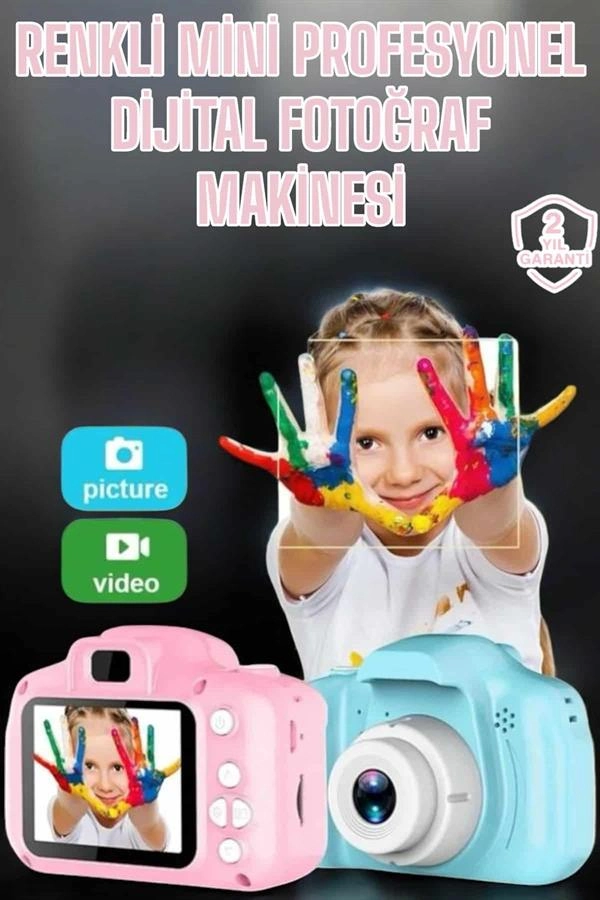 Eğlenceli Çocuk Kamerası 2.0 İnç USB Şarjlı