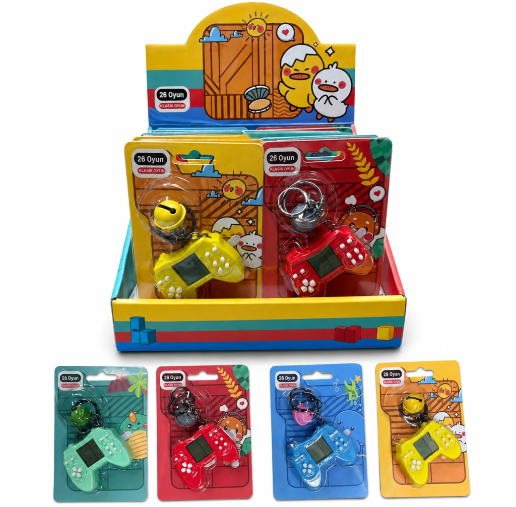 Eğlenceli Tetris Anahtarlık 12'li Standlı Set