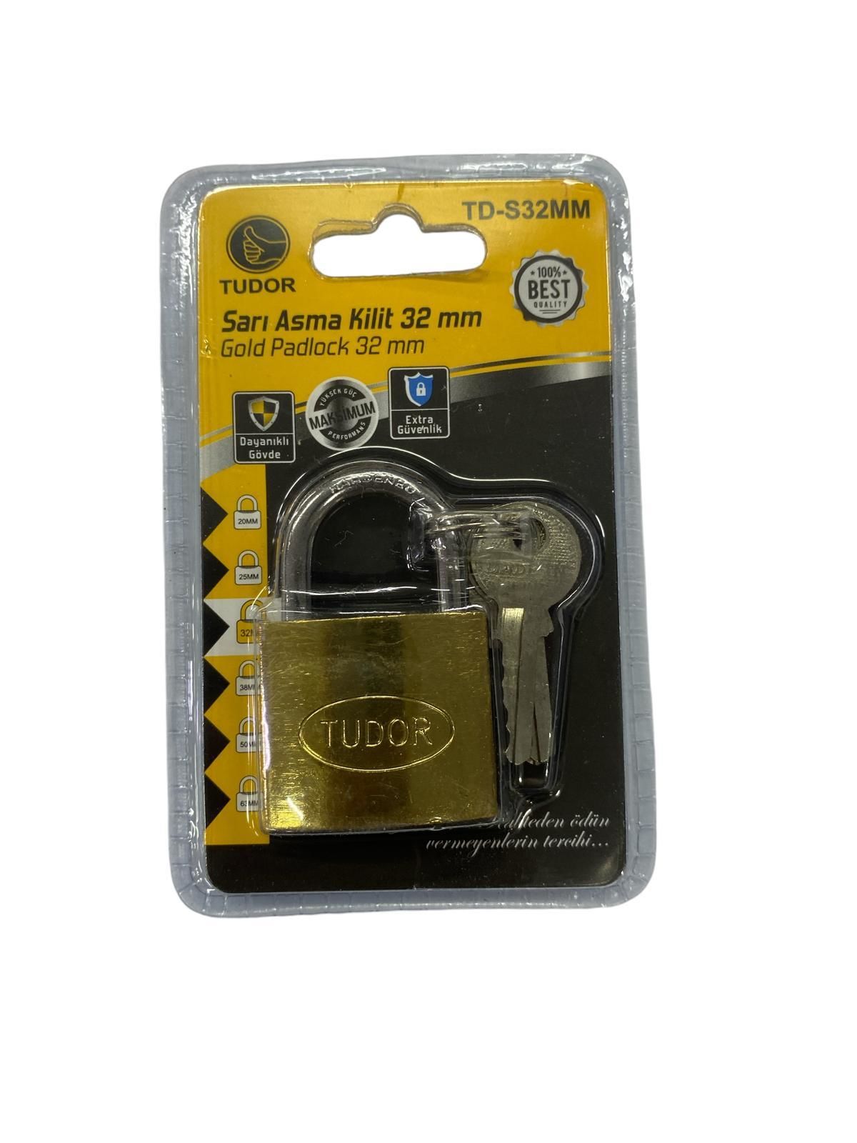 Ennalbur Tudor 32 mm Sarı Asma Kilit