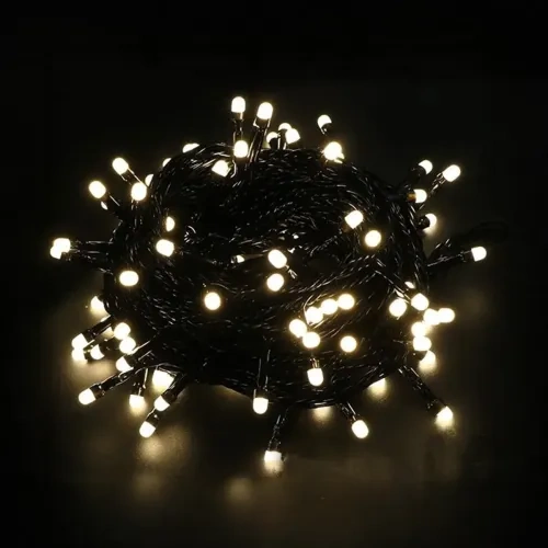 Siyah Kablolu 10m 100 LED Boncuk Lamba Gün Işığı Dekorasyon