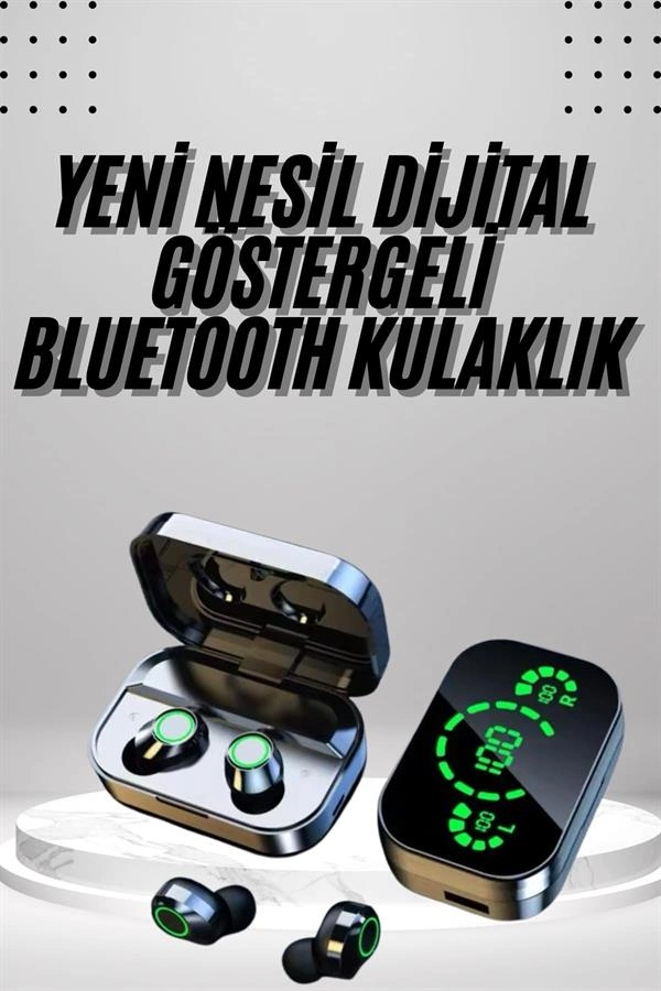 Kablosuz Kulaklık Dijital Göstergeli 1 Adet Telefon Şarj Edebilen