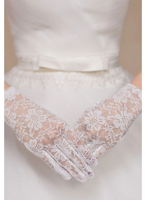 Şık Dantelli Eldiven 25 cm 1 Çift Beyaz Renk