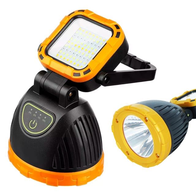 PM-8033A Solar Şarjlı 6 Modlu EL Feneri Ve Işıldak Acil Durum Lambası (Beyaz Sarı Kırmızı)