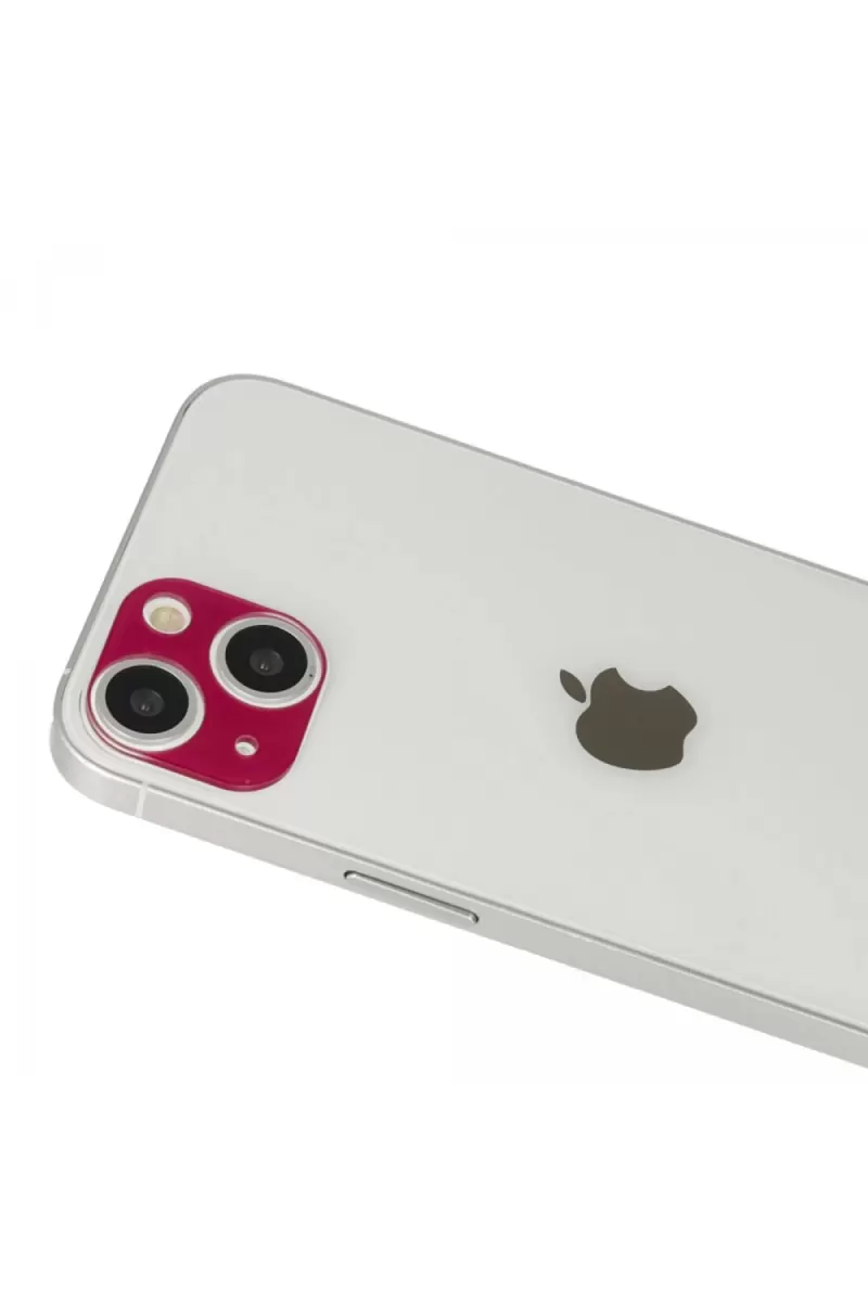 Apple iPhone 13 Uyumlu Rainbow Kamera Lens Koruma Cam - Koyu Kırmızı