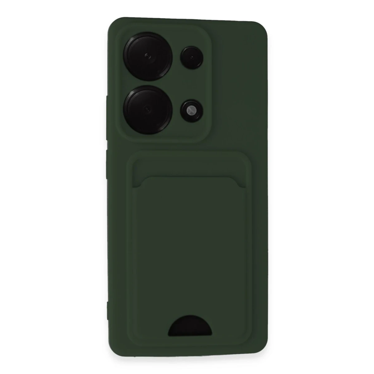 Xiaomi Redmi Note 13 Pro 4G Kılıf Kelvin Kartvizitli Silikon - Koyu Yeşil
