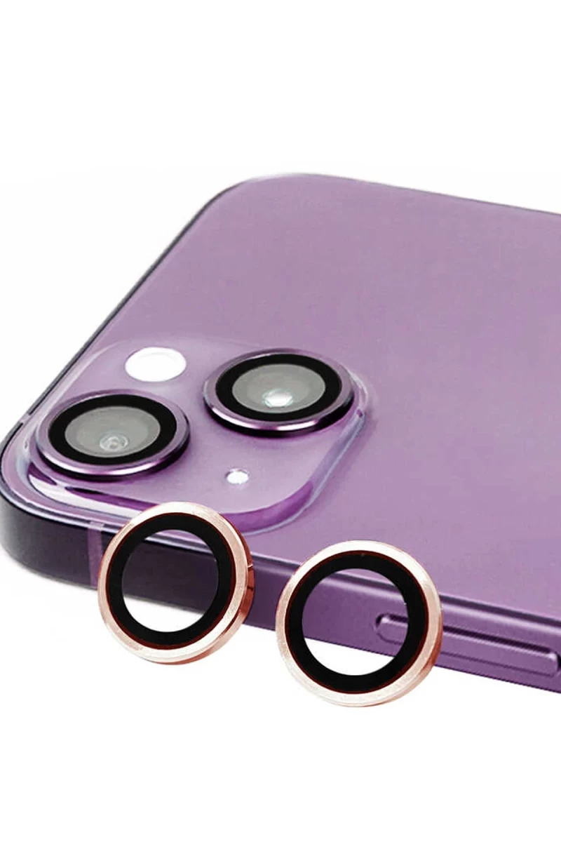 Apple iPhone 15 Plus Uyumlu Raze Metal Kamera Lens - Pembe