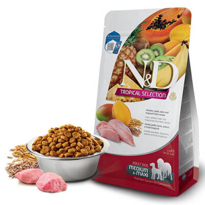 Tropical Selection Tavuklu ve Tropikal Meyveli Orta ve Büyük Irk Yetişkin Köpek Maması 10 Kg