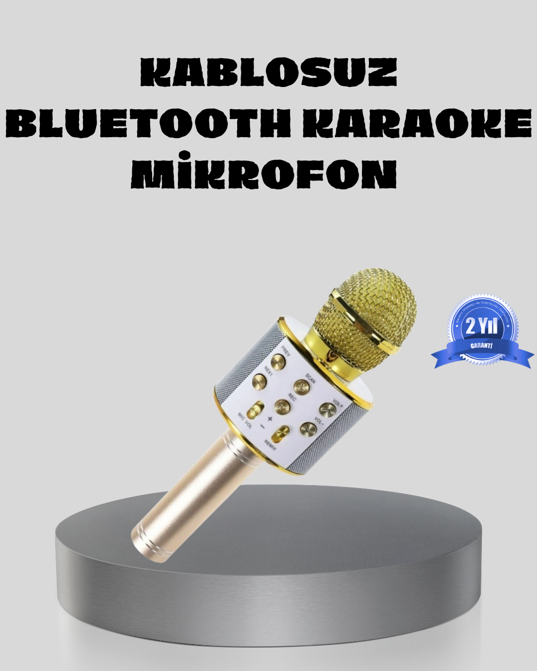 Bluetooth Karaoke Mikrofon Şarjlı Uzun Pil Ömürlü Çok Fonksiyonlu