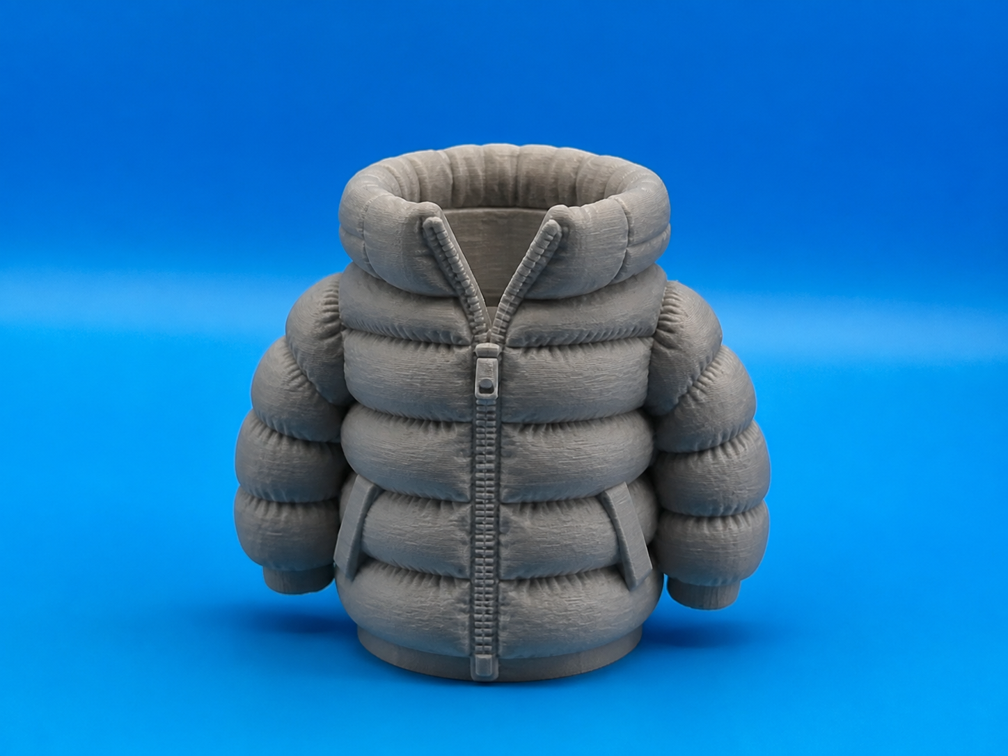 3D Baskı Şişme Mont Kalemlik - Masaüstü Organizer-Gri