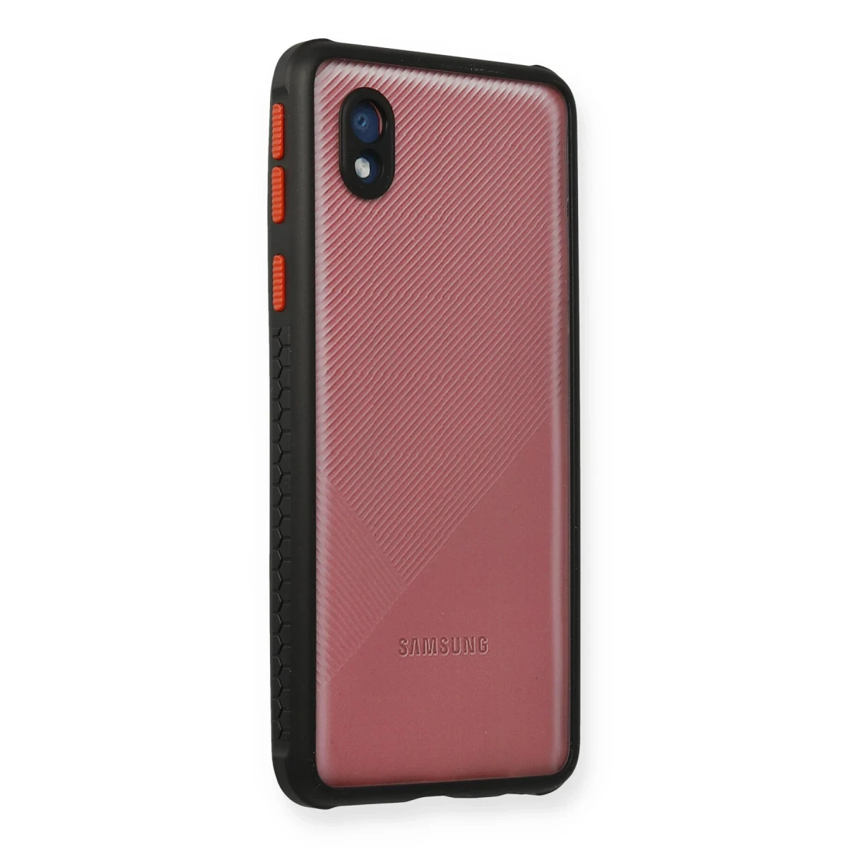 Samsung Galaxy A01 Core Kılıf Miami Şeffaf Silikon - Siyah