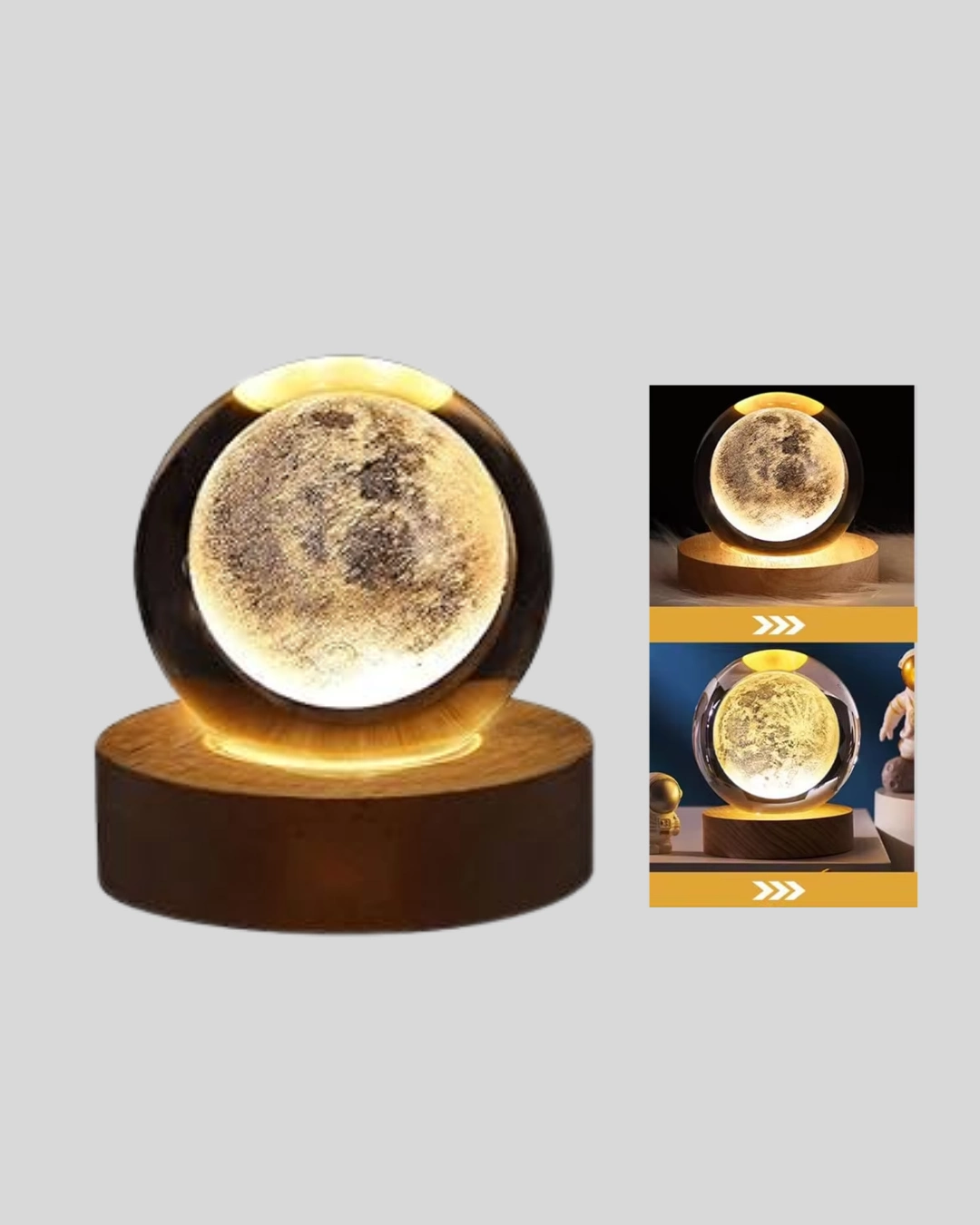 Dekoratif Kristal Küre 8 cm Gece Lambası