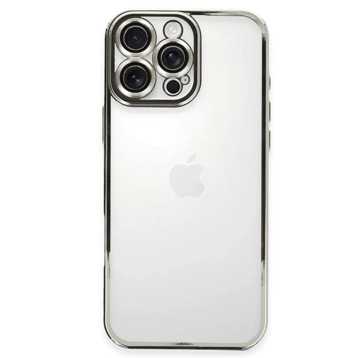 Apple iPhone 16 Pro Kılıf Razer Lensli Silikon - Gümüş