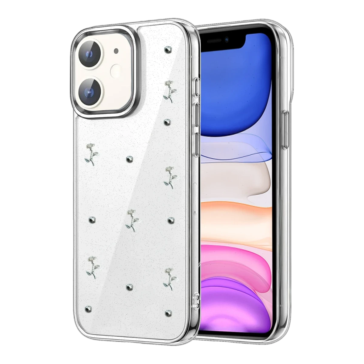 Apple iPhone 12 Fiyonk Desenli Kapak - Desen 4