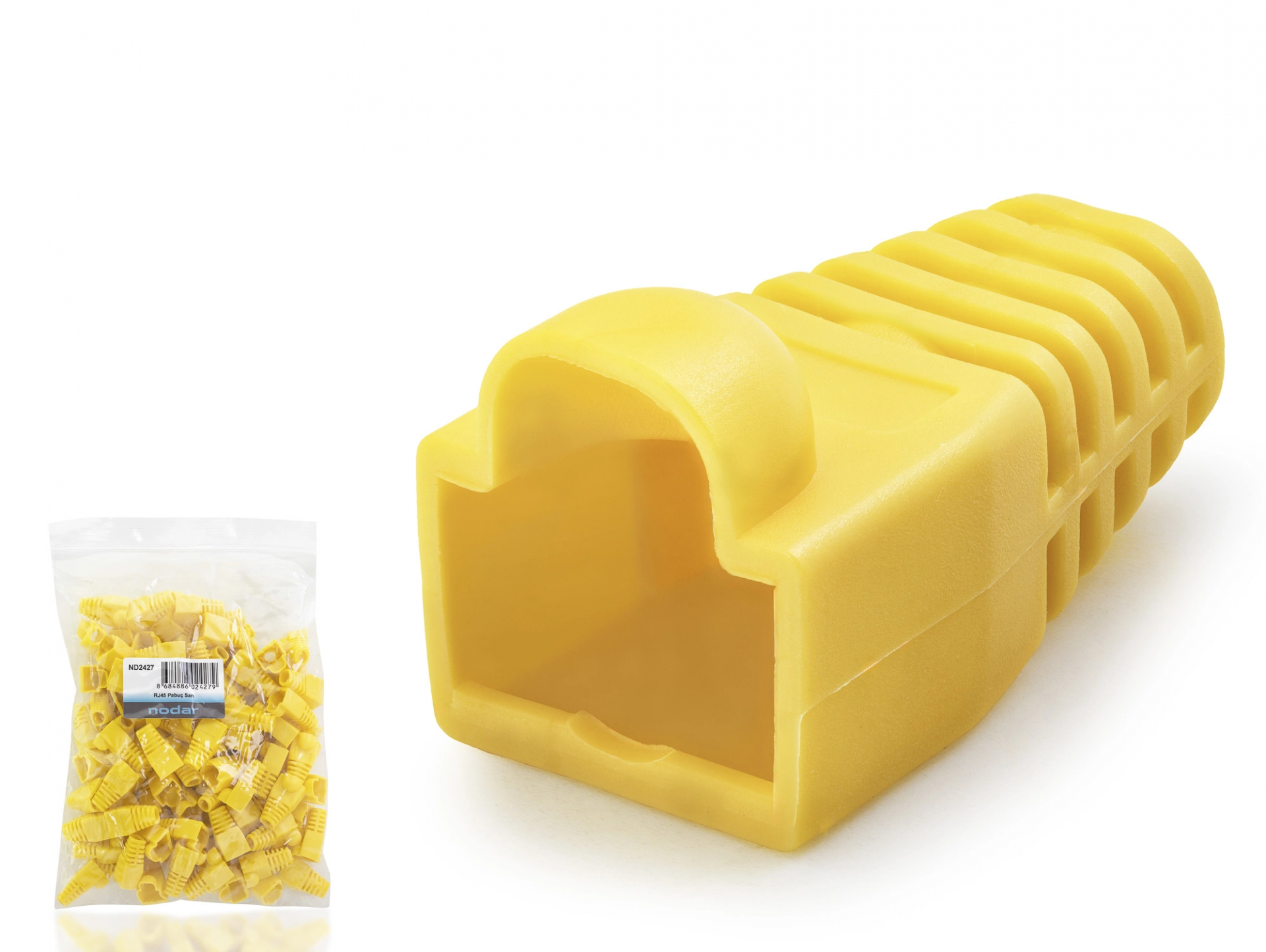 Ekonomik Sarı RJ45 Konnektör Papuç 100 Adet Set