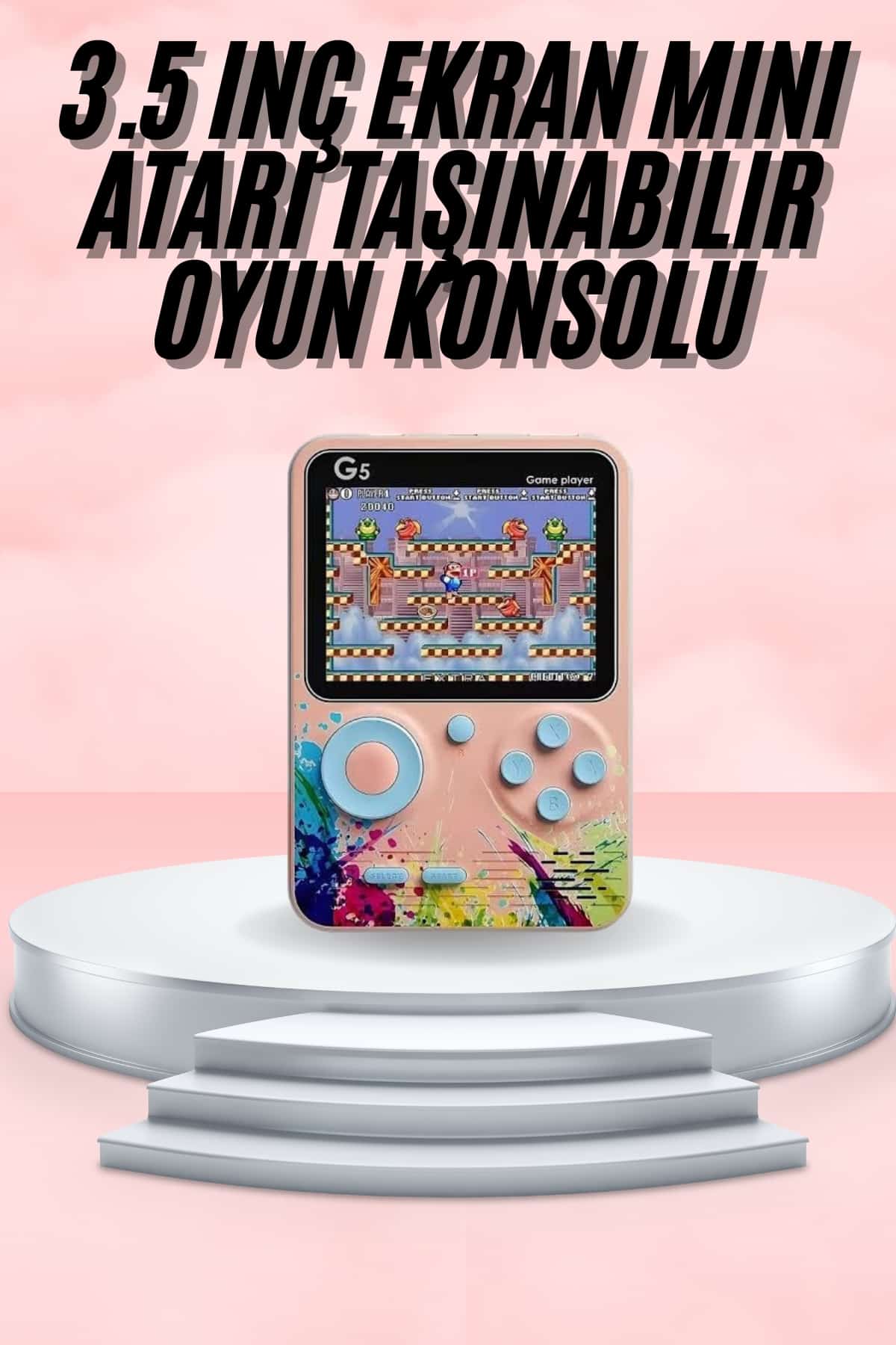 3.5 İnç Klasik Retro LCD Ekran 500 Oyunlu Oyun Konsolu Taşınabilir