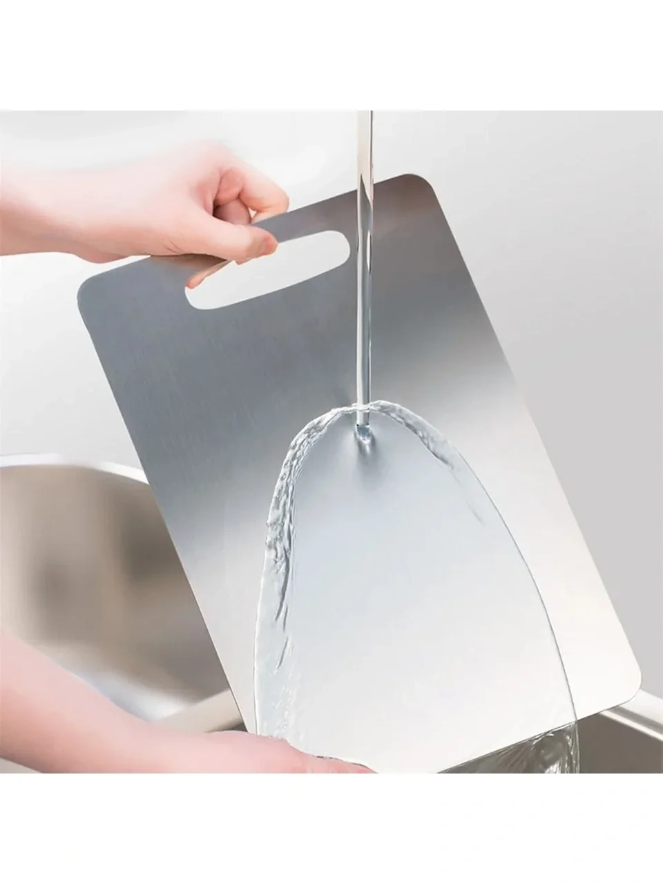 Mutfak İçin Paslanmaz Çelik Kesme Tahtası 24x15 cm