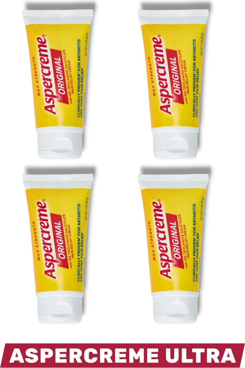 Aspercreme Ultra Vücut Ağrılarında Etkili Bitkisel Içerikli Masaj Kremi 50 ml x 4 Adet