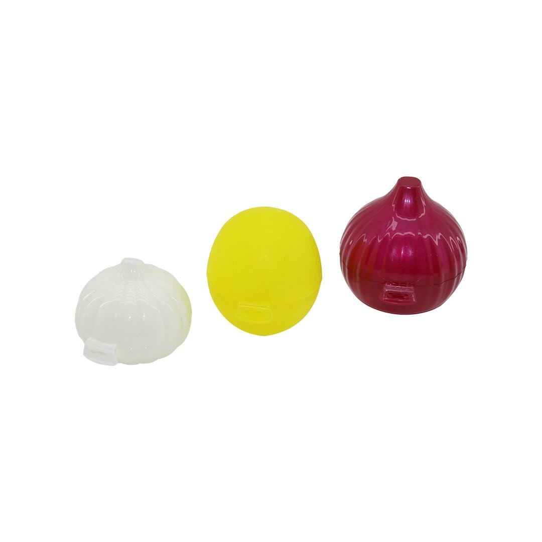 Renkli Plastik Saklama Kutusu 3'lü Set Limon Soğan Sarımsak