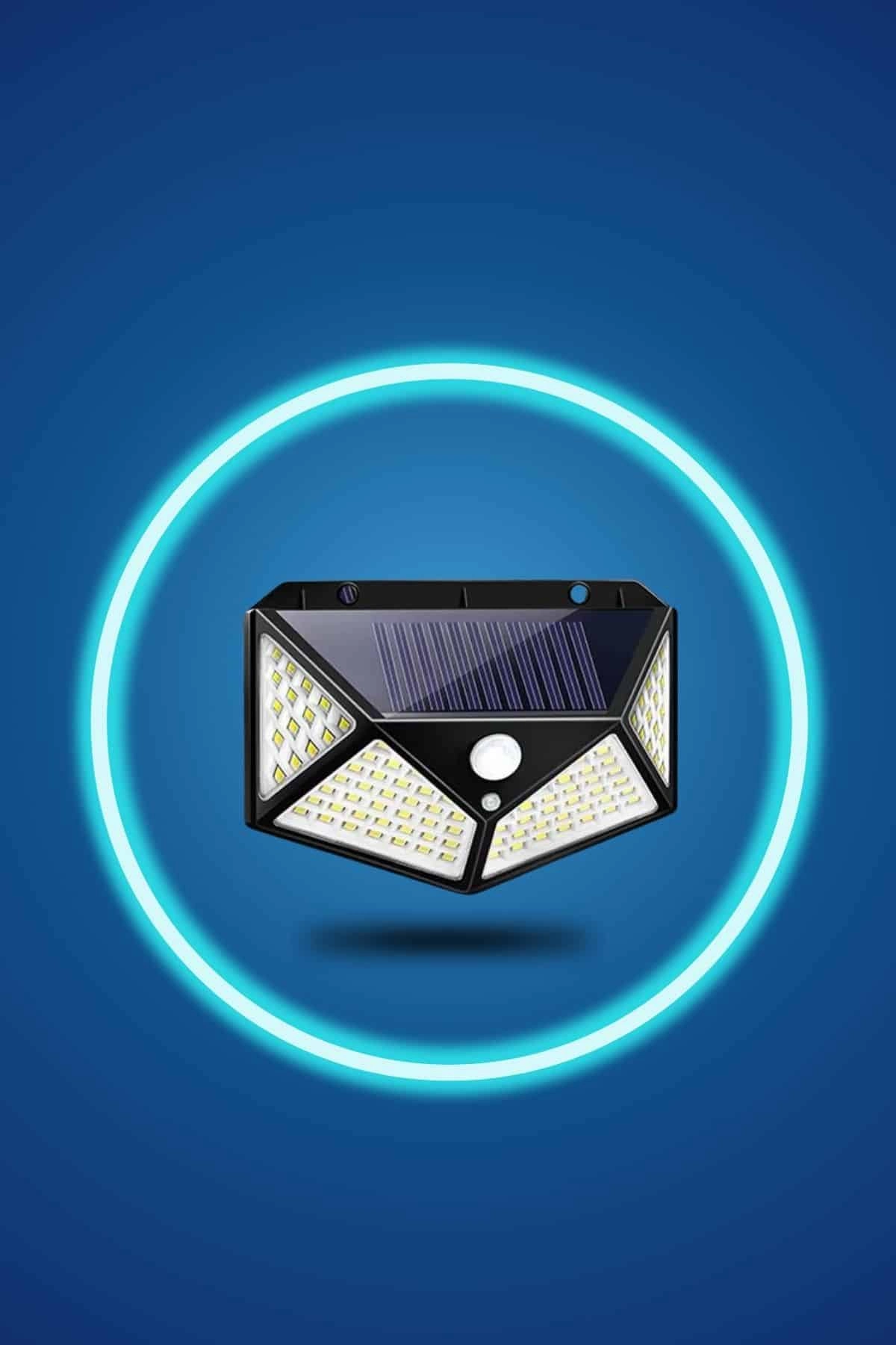 Beyaz Suya Dayanıklı Bahçe Lambası 100 LED Sensörlü 20W