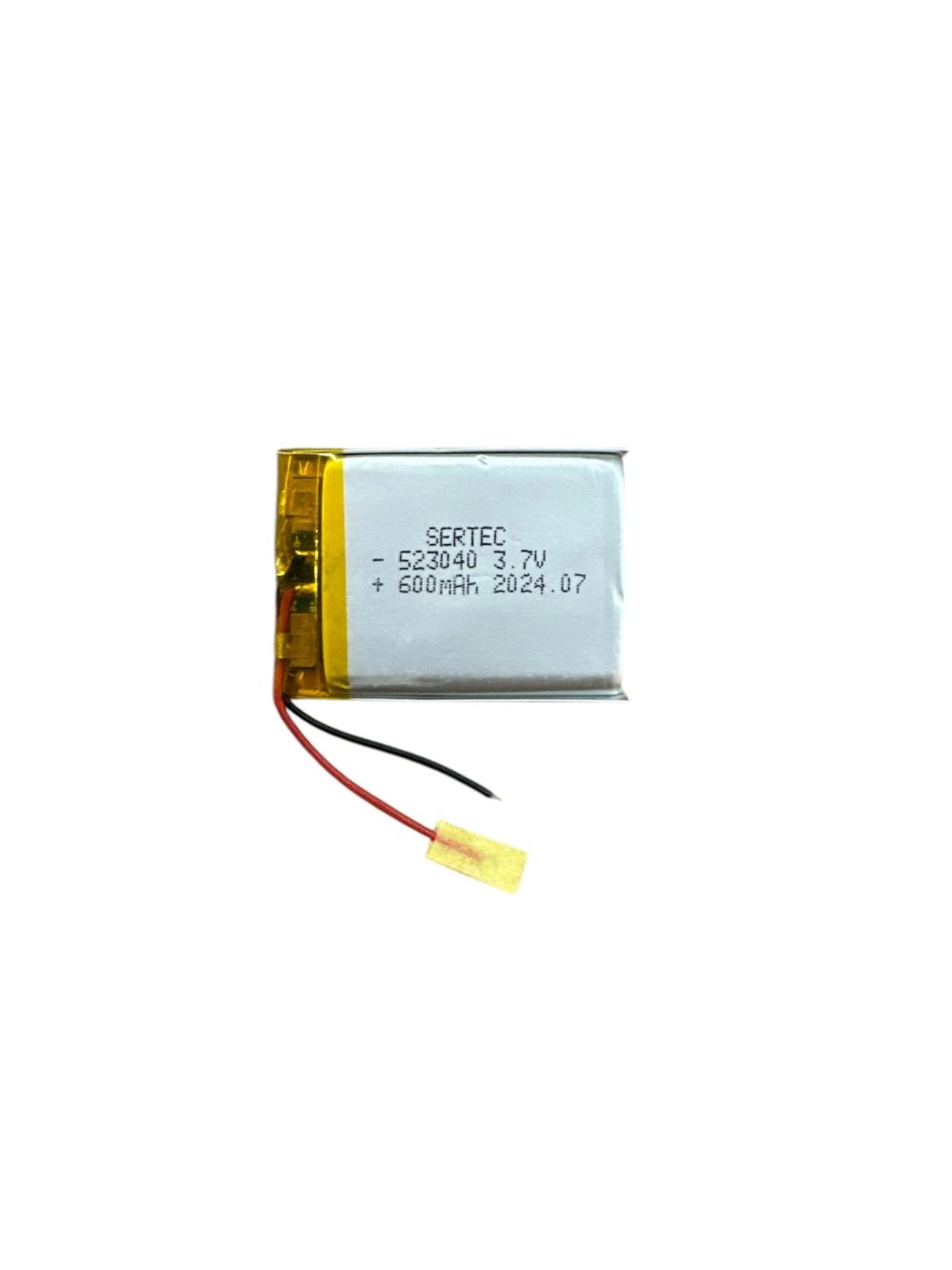 Yüksek Kapasiteli Li-Polymer Pil 3.7V 600mAh 1.5A Devreli