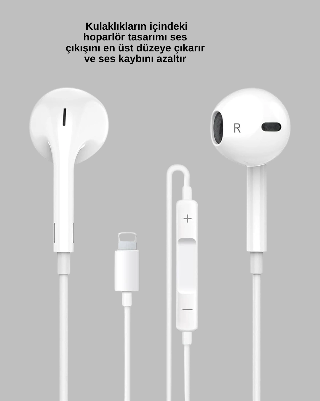 Ergonomik Kare Tasarımlı Müzik ve Çağrı Kulaklığı 1 Adet