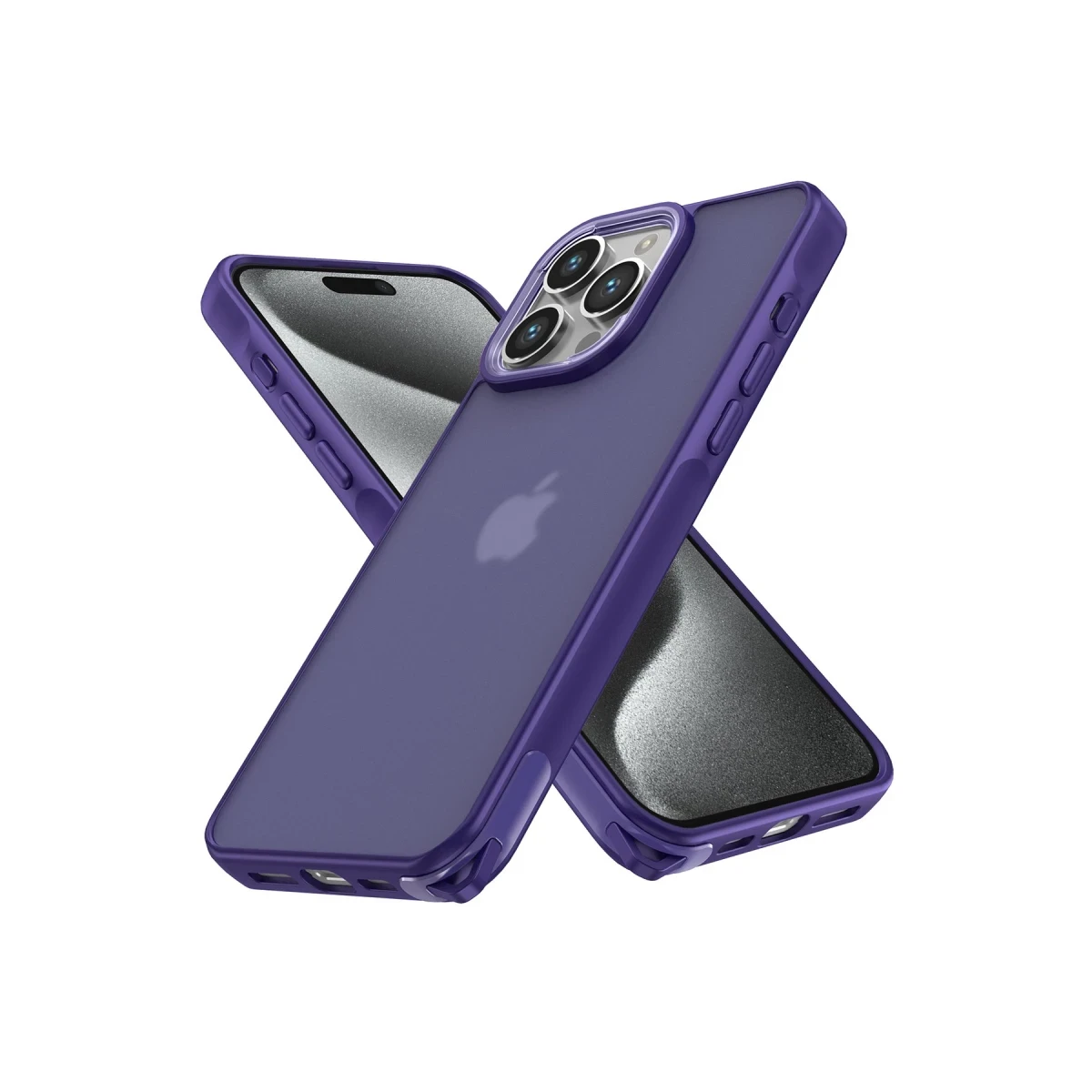 Apple iPhone 15 Pro Kılıf Elegant Kapak - Derin Mor