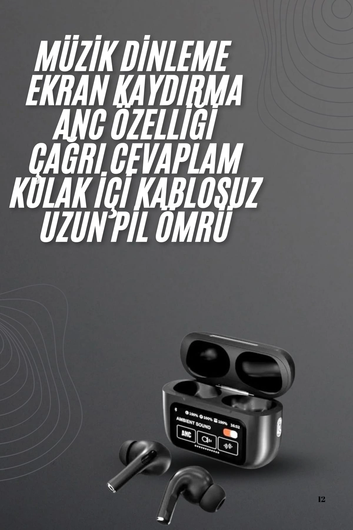 Yeni Nesil Dokunmatik Kulak İçi Bluetooth Kulaklık Siyah