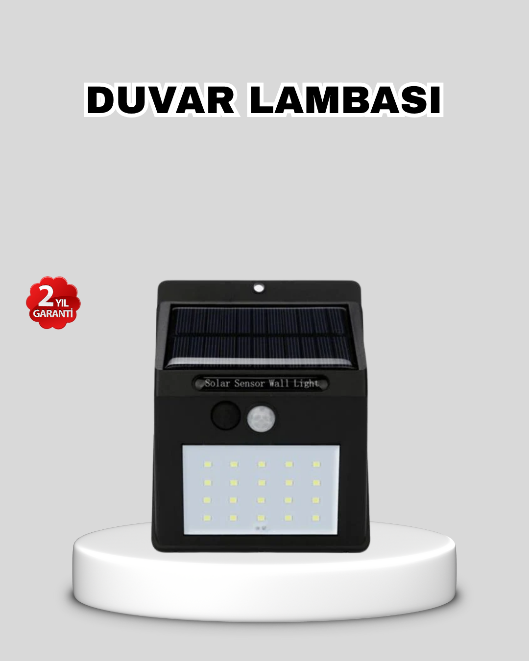 Güneş Enerjili 20 LED Hareket Sensörlü Lamba – IP65 Su Geçirmez Dış Mekan Aydınlatma