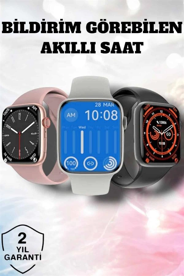 Dokunmatik Akıllı Saat Bluetooth Bağlantılı Adım Sayar Kalp İzleme