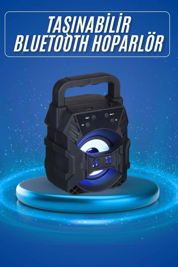 Taşınabilir Işıklı Bluetooth Hoparlör 5 Watt Radyo Özelliği