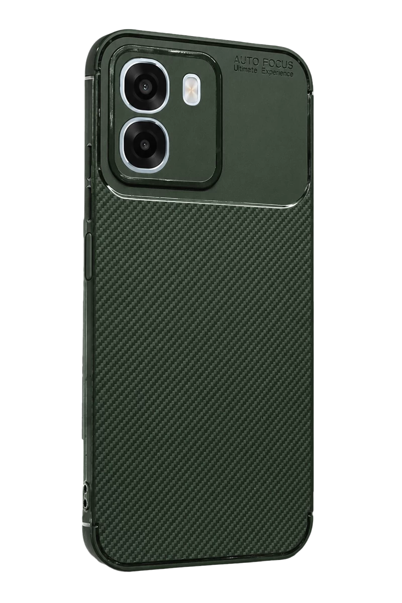 Oppo Oppo A6T 5G Uyumlu Auto Focus Karbon Kapak - Koyu Yeşil