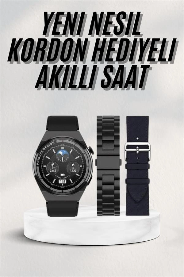 Şık Akıllı Saat Amoled Ekran GPS Uyumlu Adımsayar