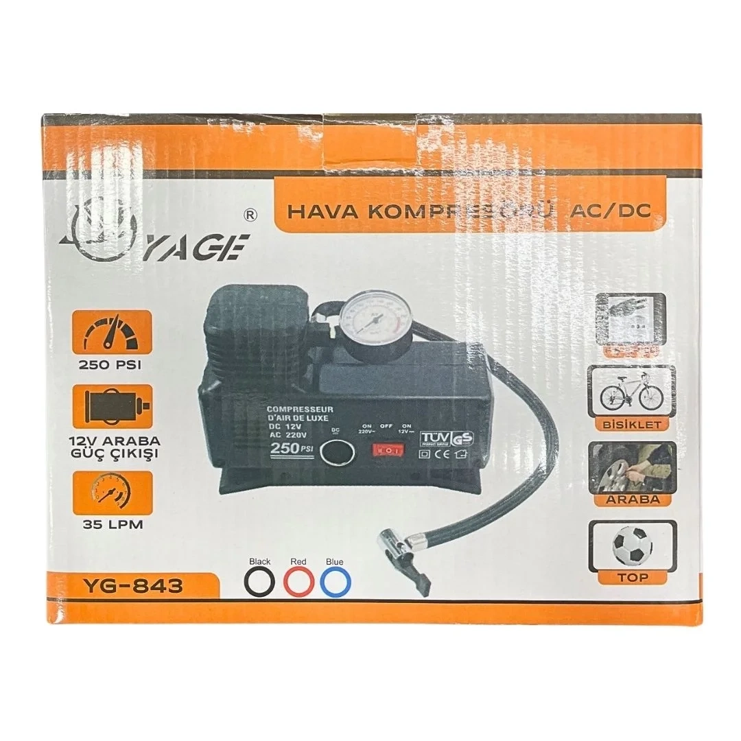 Çok Amaçlı 220V 12V Kompresör Lastik Hava Pompası