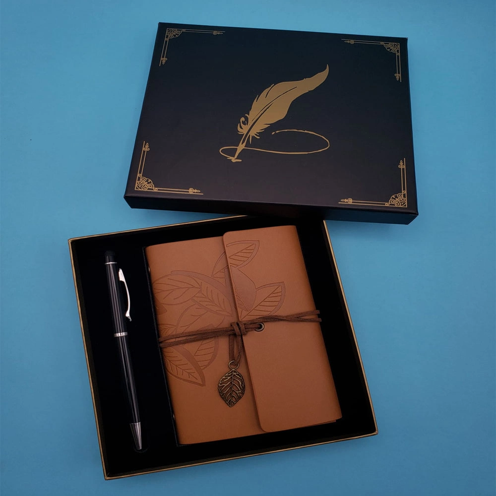 Şık Taba Deri Defter ve Kalem Seti 14x10 cm Ofis Kullanımı